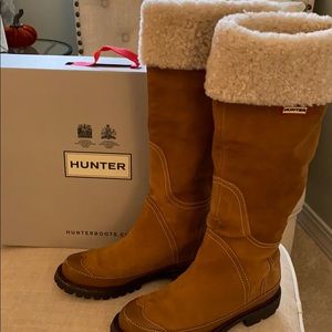Hunter Steamboat Chestnut Brown Leather Boots 7.5